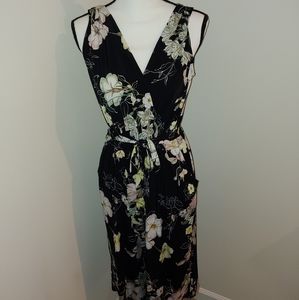 Stitch Fix ...Black floral cropped Jumpsuit